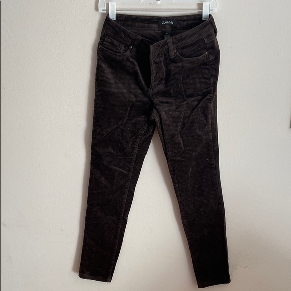 d. jeans Women's Dark Brown Corduroy Skinny Jeans 6 - Picture 1 of 5